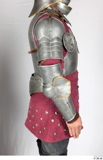  Photos Medieval Knight in plate armor 14 Historical Clothing Medieval Soldier plate armor red gambeson upper body 0008.jpg